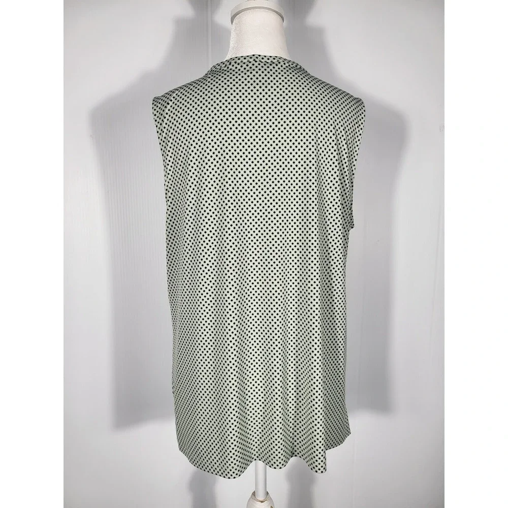 Liz Claiborne‎ Sleeveless Blouse Keyhole Neck Polka Dot Career Casual Top
